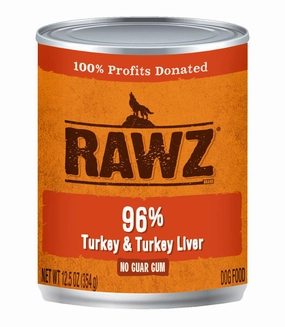 Rawz 96% Turkey and Liver Wet Dog Food