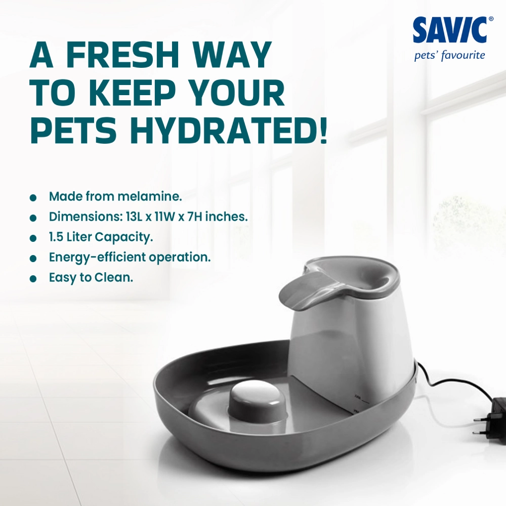 Savic Cascade Anthracite Water Fountain for Cats (Grey)