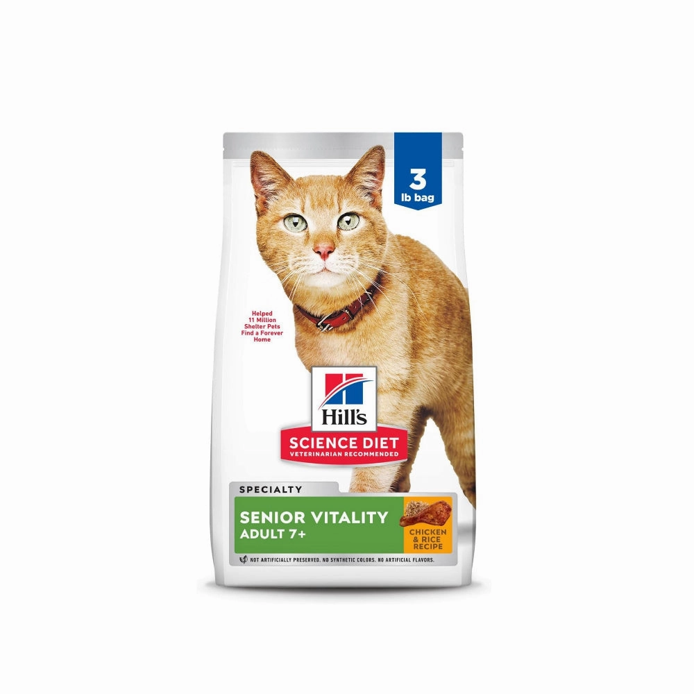 Science Diet - Specialty Senior Vitality Chicken & Brown Rice Adult 7  Cat Dry Food