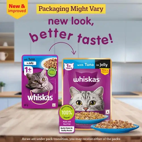 Sheba Tuna Pumpkin & Carrot In Gravy and Whiskas Tuna in Jelly Cat Wet Food Combo