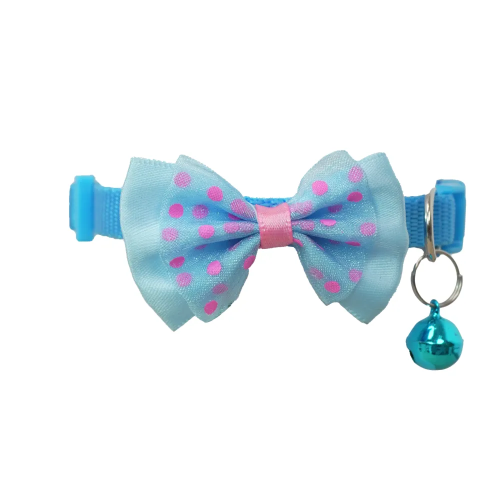Skatrs Collar with Bow for Dogs and Cats (Blue)
