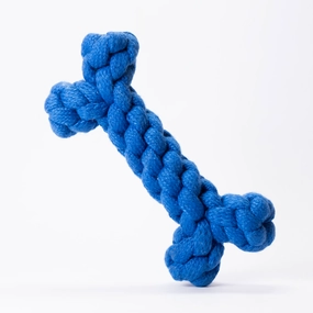 Skatrs Bone Shaped Rope Chew Toy for Dogs and Cats (Royal Blue)
