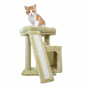 Skatrs Cat Tree Indoor Climbing Activity Tower with Scratching Posts for Cats (Beige)