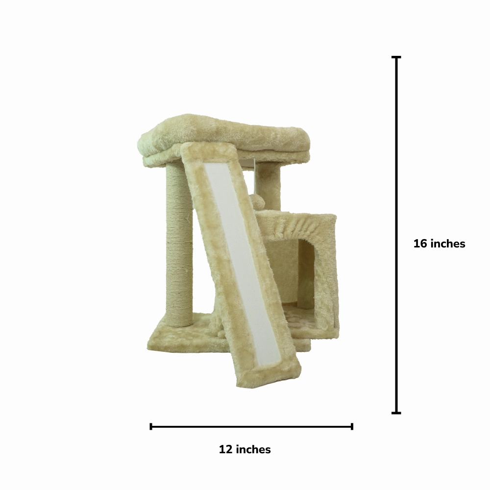 Skatrs Cat Tree Indoor Climbing Activity Tower with Scratching Posts for Cats (Beige)