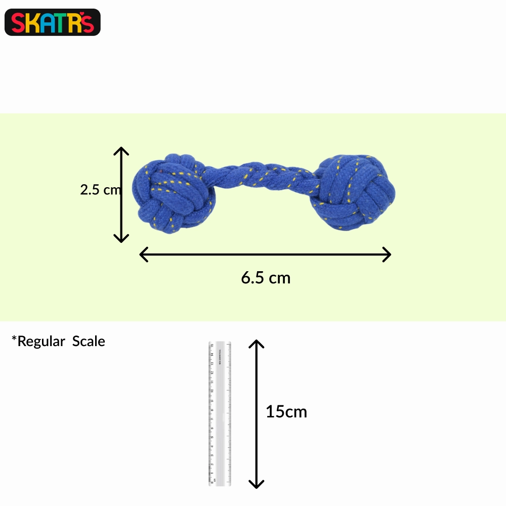 Skatrs Tennis Ball for Dogs and Dumbbell Shaped Rope Chew Toy for Dogs and Cats Combo