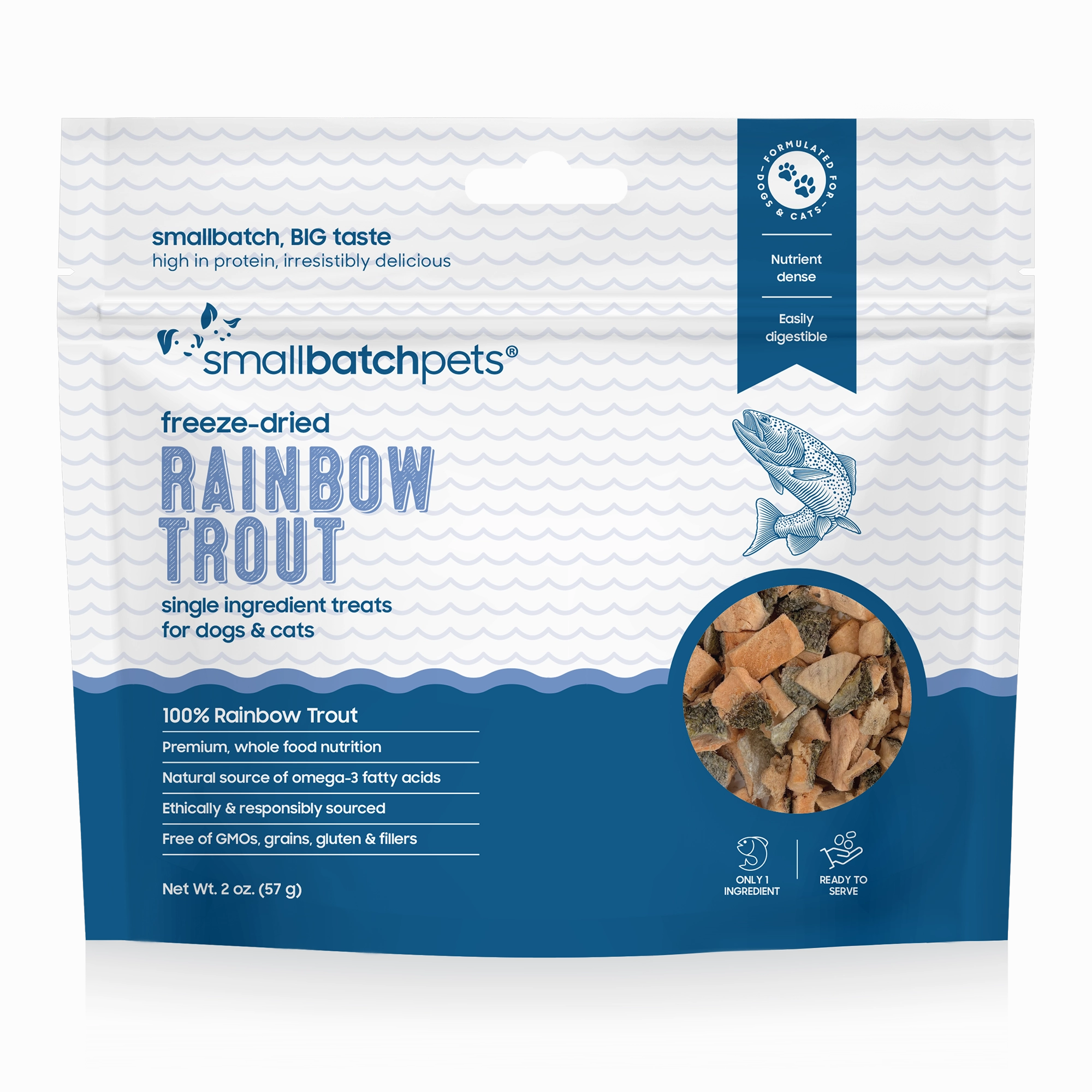 Small Batch Freeze Dried Rainbow Trout 2 oz