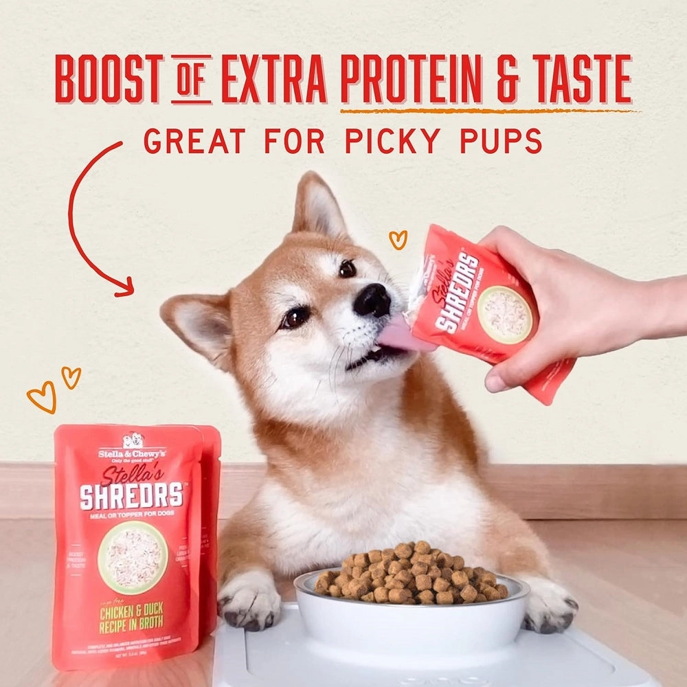 Stella's Shredrs Beef & Chicken Recipe in Broth Dog Pouch