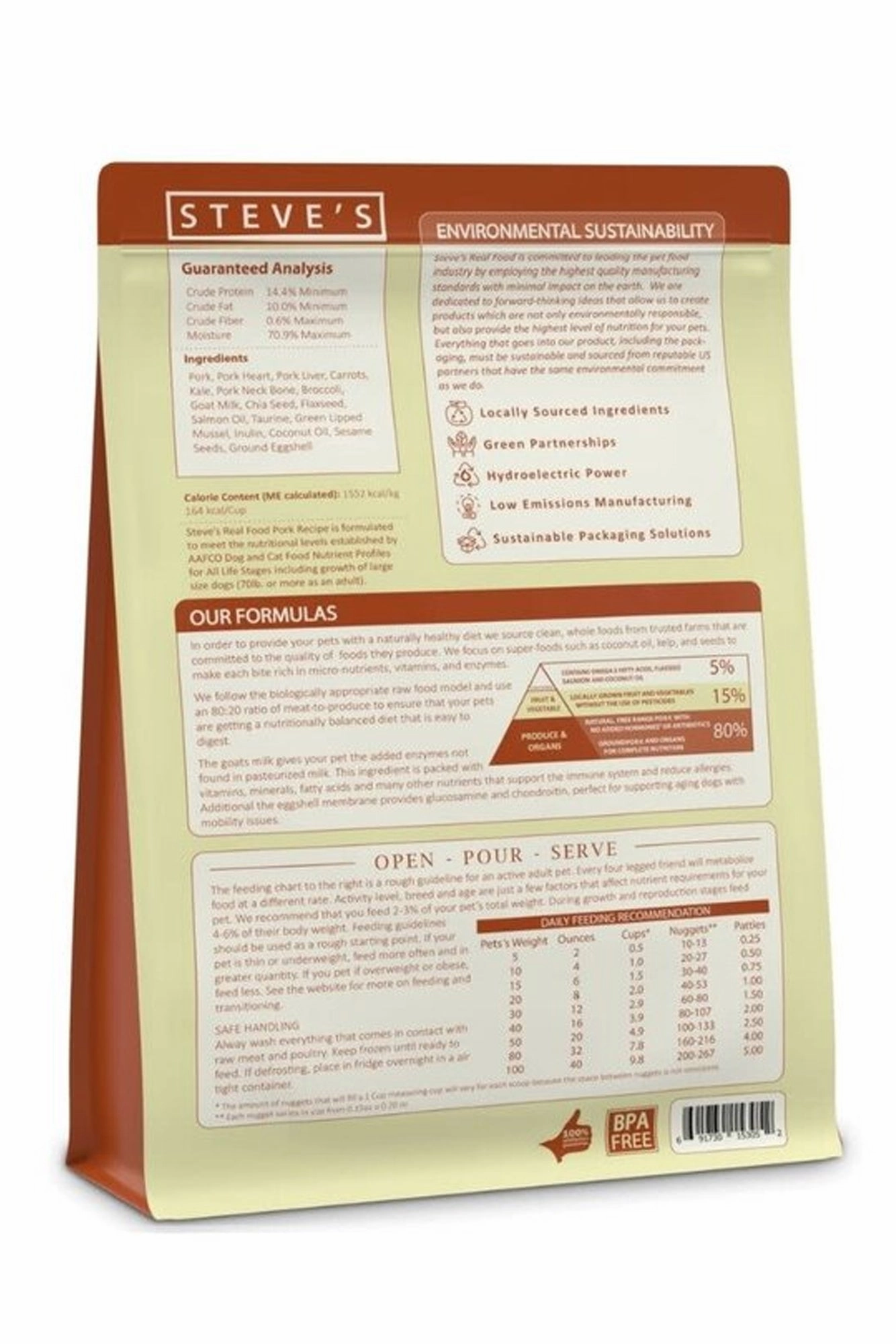 Steve's Real Food Pork Nuggets Frozen Raw Food