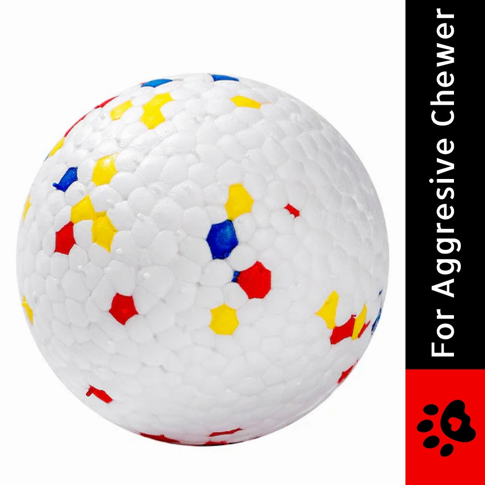 Talking Dog Club Bloom Ball Indestructible Heavy Chew Toy for Dogs (White)