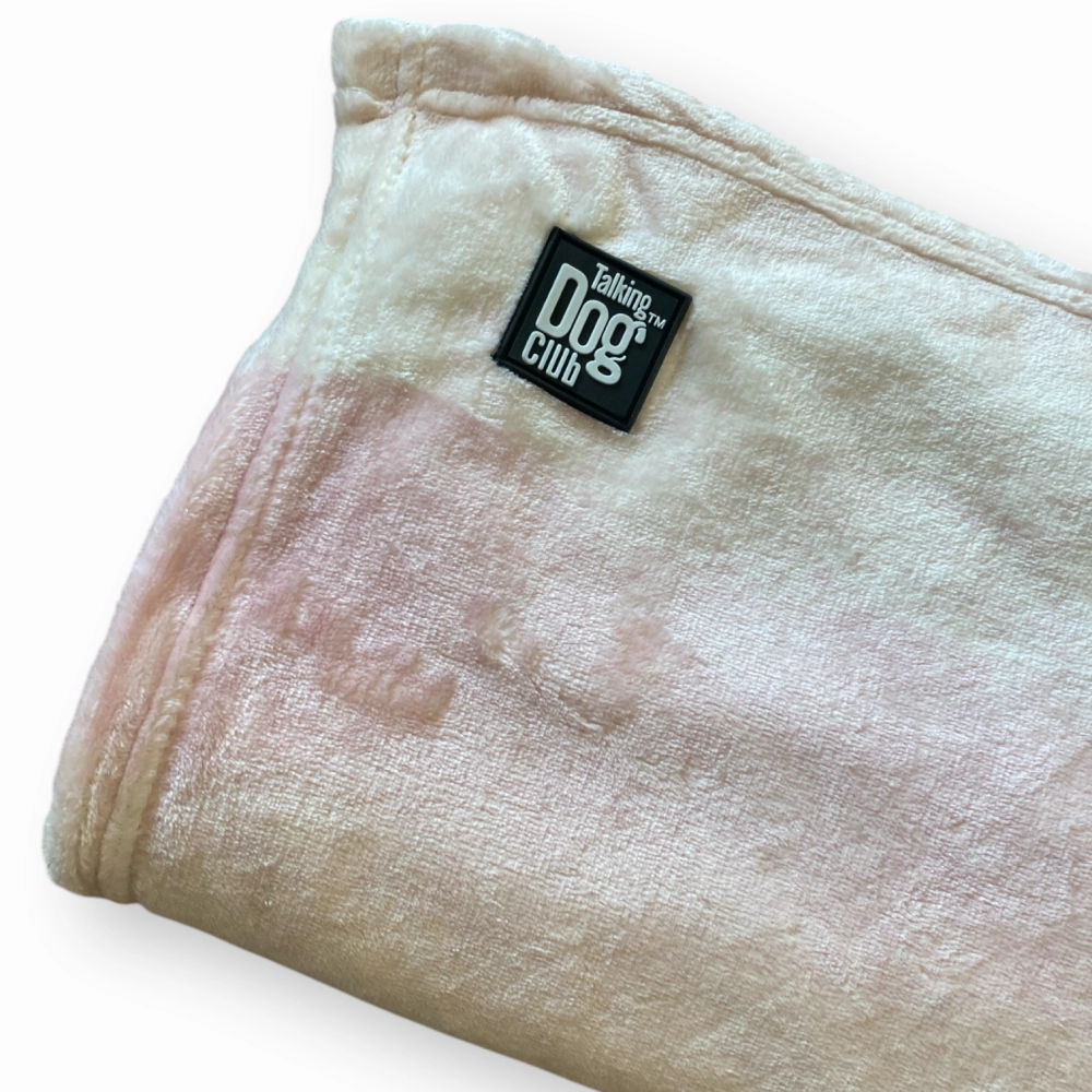 Talking Dog Club Fleece Blanket For Dogs and Cats (Baby Pink)