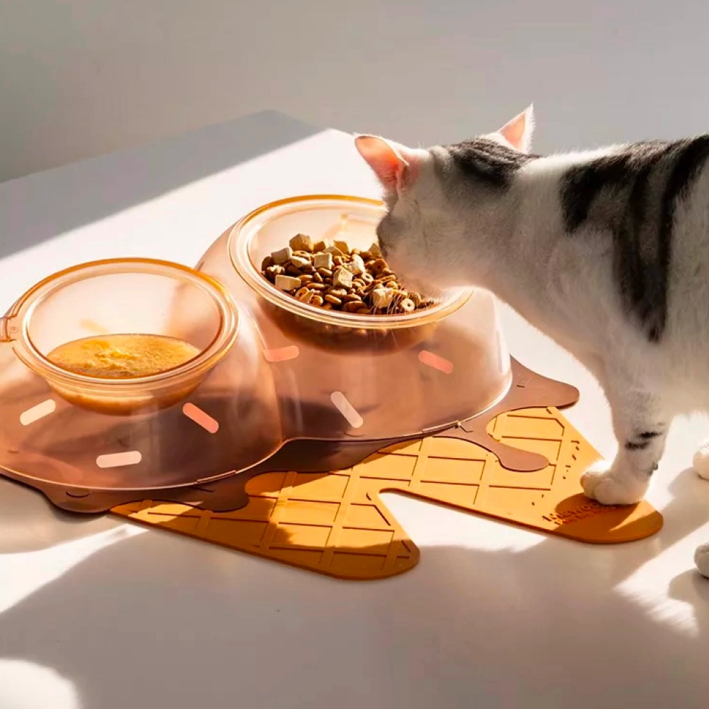 Talking Dog Club Kiwi Ice Cream Bowl for Cats (Green)