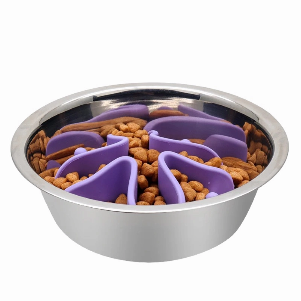 Talking Dog Club Slow Feeder Bowl Attachment for Dogs and Cats (Purple)