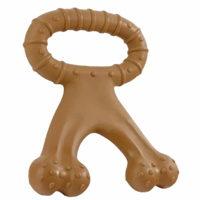 Talking Dog Club Tug-N-Pull Nylon Bone Heavy Chew Toy for Dogs (Brown)