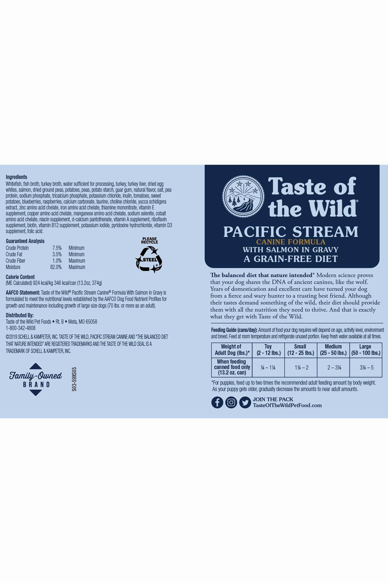 Taste of the Wild Pacific Stream Wet Dog Food