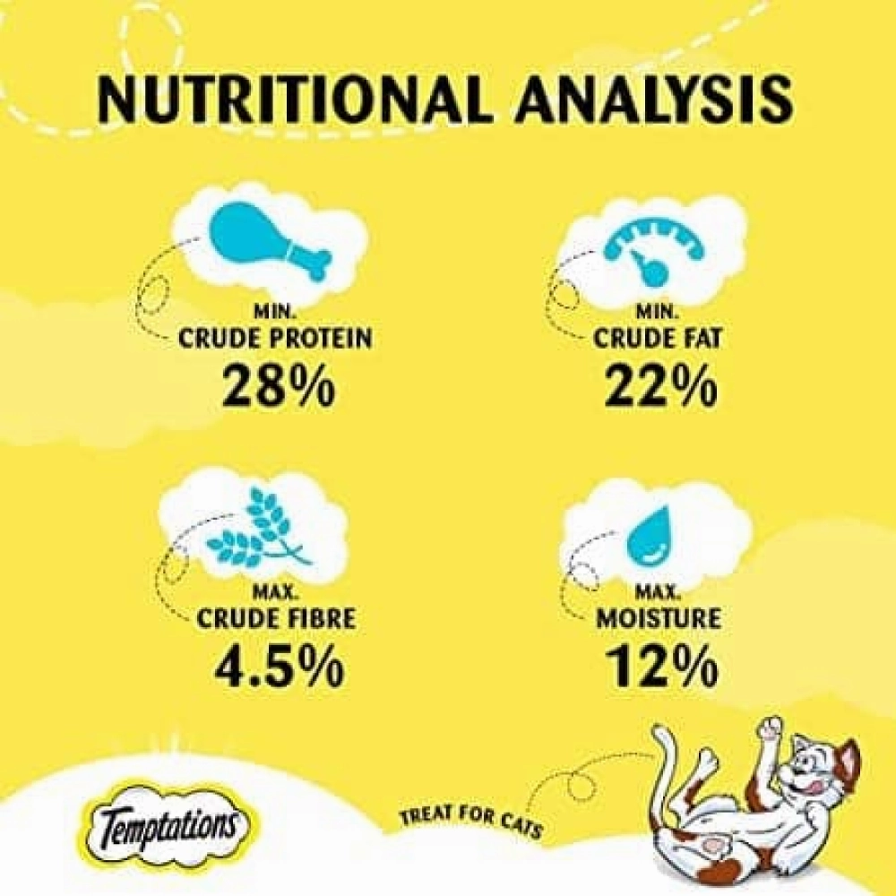 Temptations Seafood Medley Flavour, Tasty Chicken Flavour and Creamy Purrrr ee Chicken & Tuna Cat Treats Combo