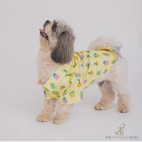 The Papaw Cartel Happy Cactus Shirt for Dogs (Lime Yellow)
