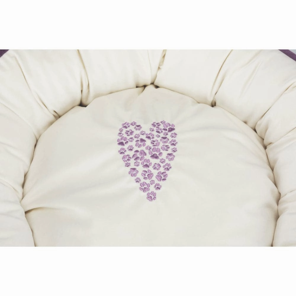 Trixie Pet's Home Round Bed for Dogs and Cats (Purple & Cream)