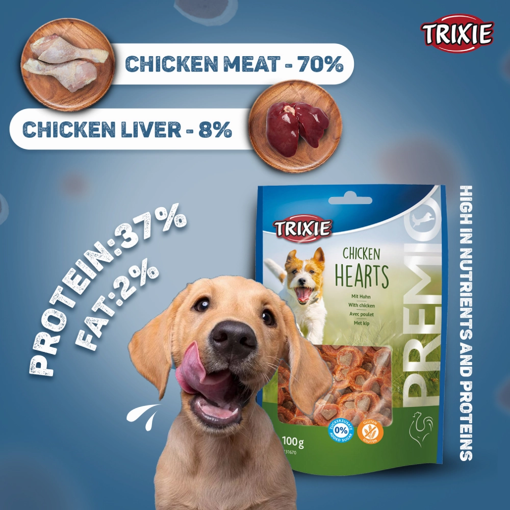 Trixie Premio Chicken Hearts Dog Treats