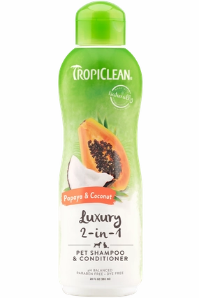 Tropiclean Luxury 2-in-1 Papaya & Coconut Shampoo 20 oz.