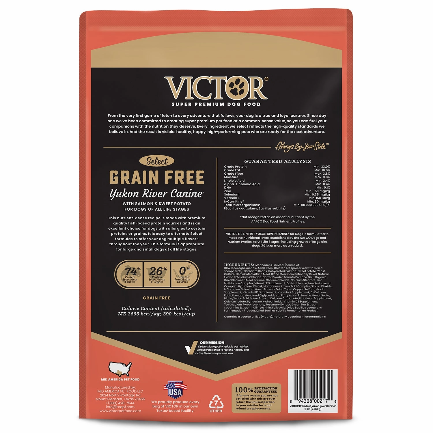 Victor Grain Free Yukon River Dry Dog Food, 5lb