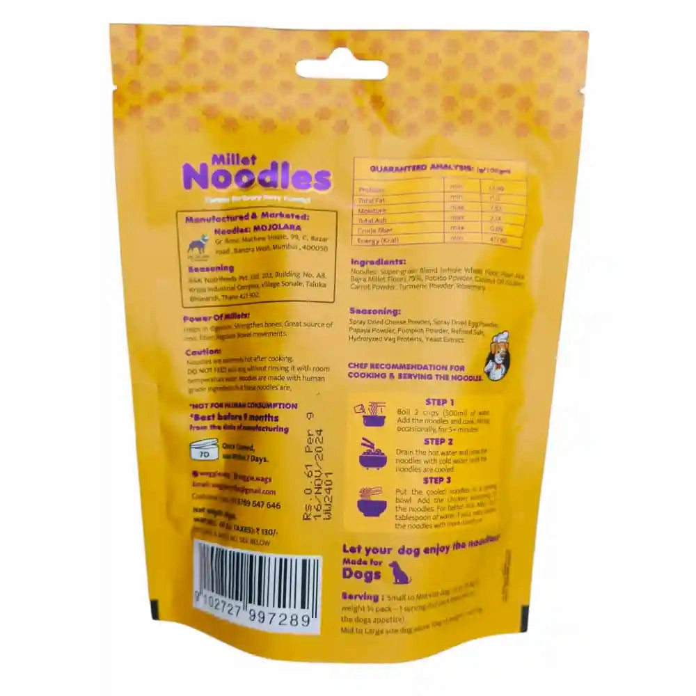 Waggie Wag Egg & Cheese Millet Noodles for Dogs