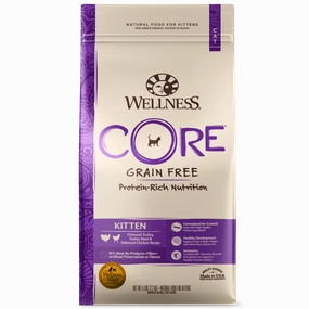 Wellness CORE Grain Free Natural Kitten Health Turkey, Turkey Meal and Chicken Recipe Dry Cat Food