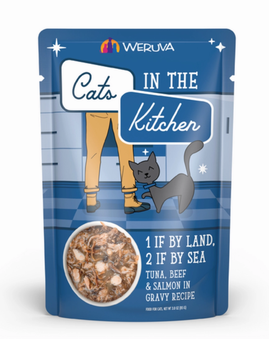 Weruva Cats in the Kitchen 1 If By Land, 2 If By Sea Tuna, Beef & Salmon Pouch