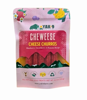 Yak-9 Cheweese Blueberry, Strawberry & Banana Churros 5 ct