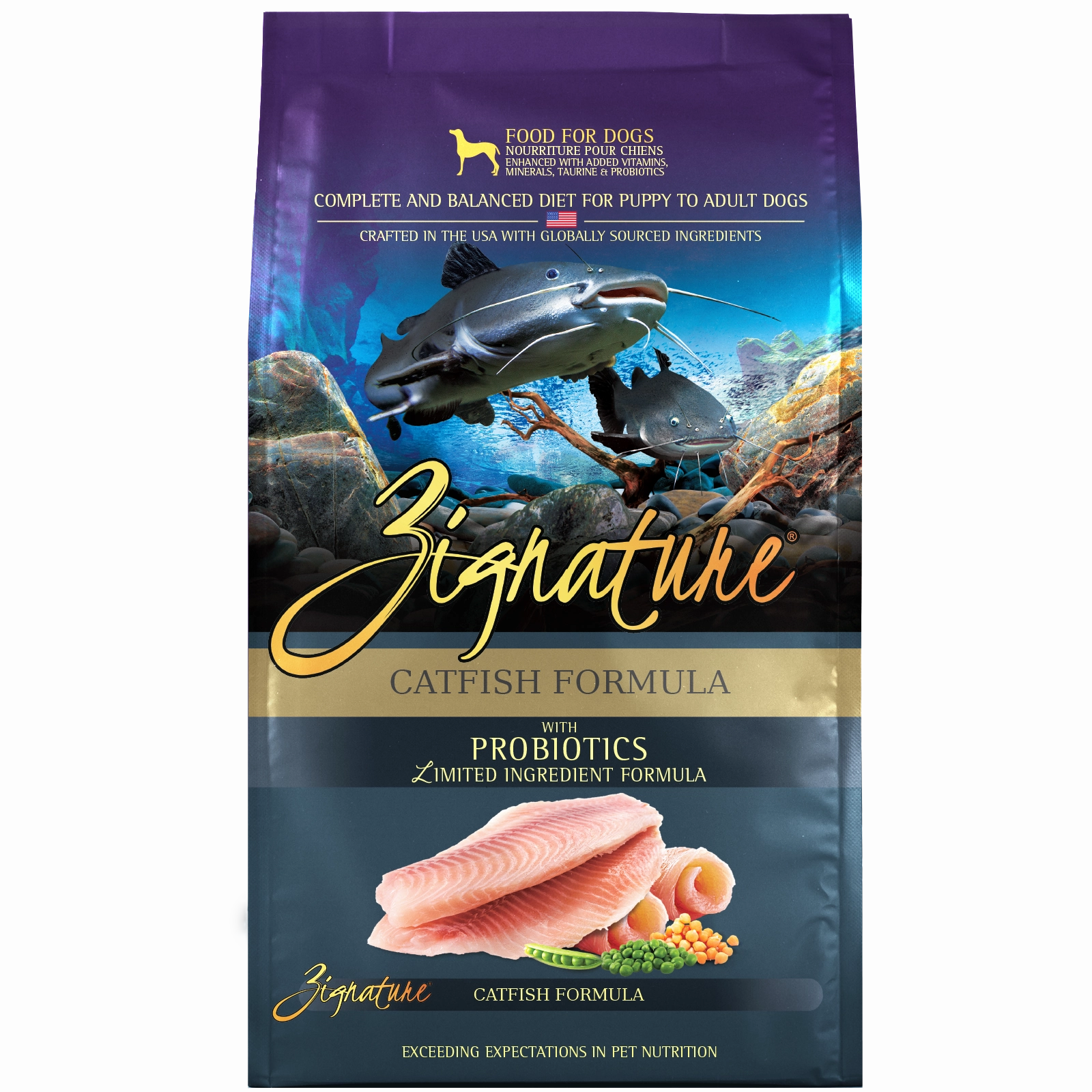 Zignature Catfish Formula Dry Dog Food, 25lb