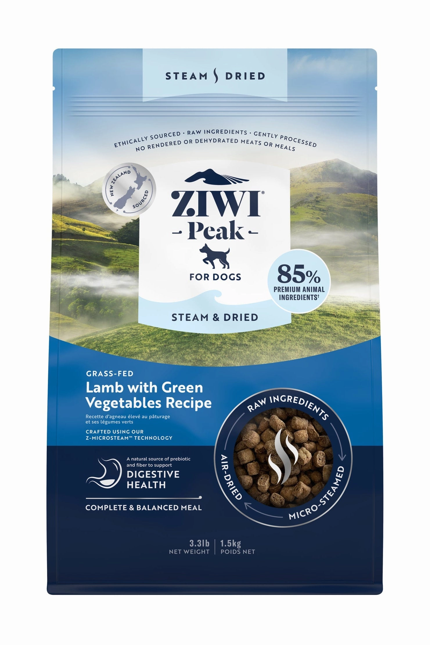 ZIWI Steam Dried Lamb with Green Vegetables Dog Food